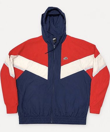 Veste coupe-vent Nike tricolore à capuche  Taille L