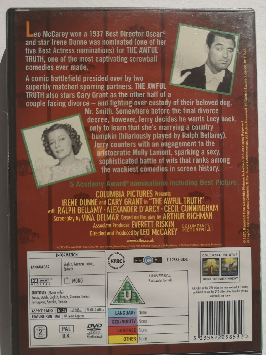 Tutti i DVDs: DVD The Awful Truth Columbia Classics – Usato da Tann venduto da Veebee6 1