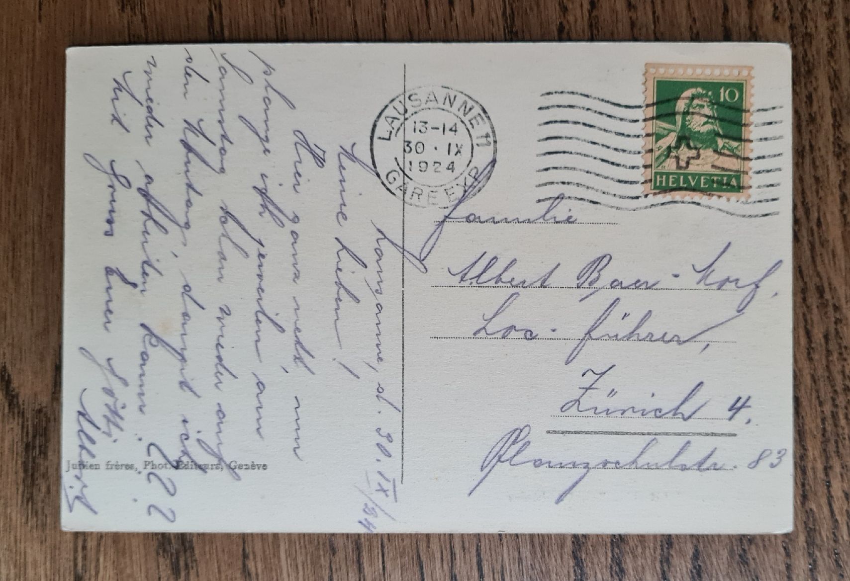 Cartoline postali: Le Château Lausanne 1924 – Usato da Ebikon venduto da Donar50 1