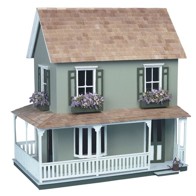 Puppenhaus 'Solitaire' Aus Holz – Maße Ca. 55 X 61 X 61 Cm, In Holzfarben Mit Roten Akzenten