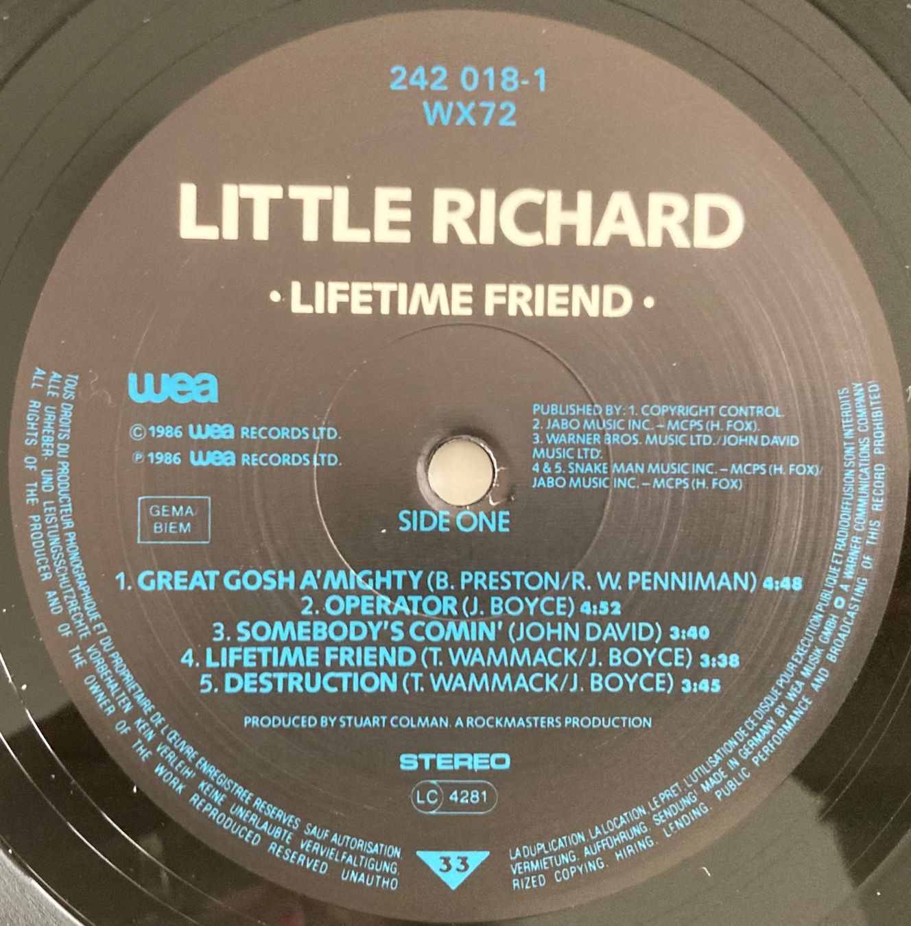 Dischi in vinile: LITTLE RICHARD - LIFETIME FRIEND – Usato da Poliez-Pittet venduto da Newtown-Records 2