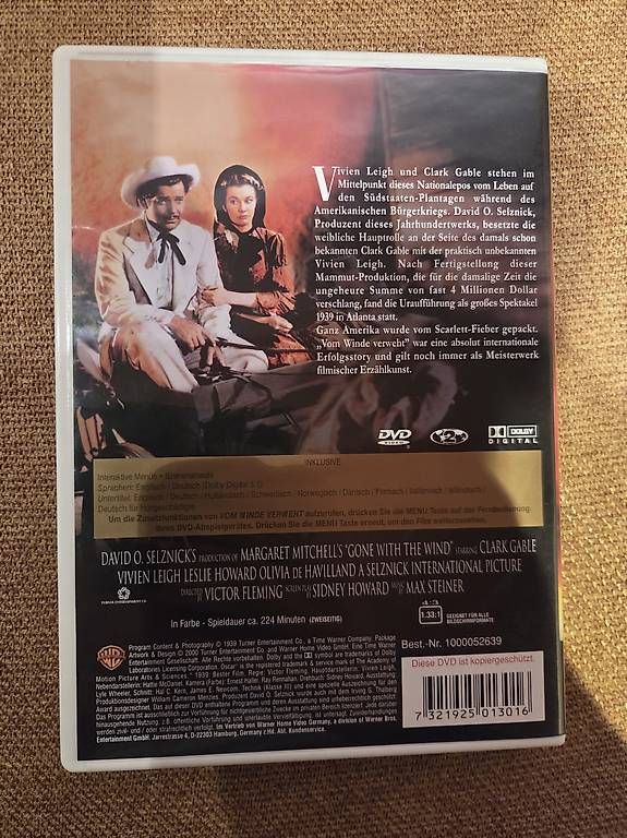 Tutti i DVDs: Vom Winde verweht – Usato da Lauerz venduto da betsan666 1