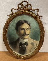Gemälde, Portrait Mann, signiert 1918 Rudolf Vacha (ID 7294)