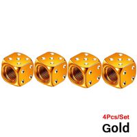Ventil Kappen Würfel gold Set a 4 Stück.