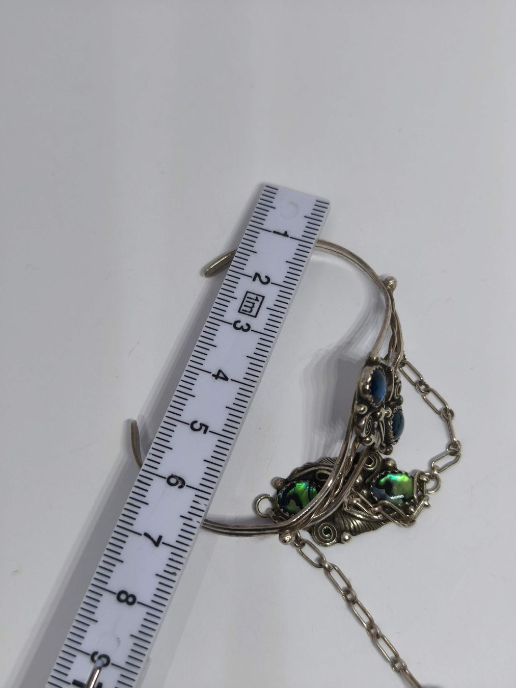Bracciali & Braccialetti: Slave Bracelet Ring Sterling Silver Abalone stones ring  – Usato da St. Gallen venduto da GIULESGG 6