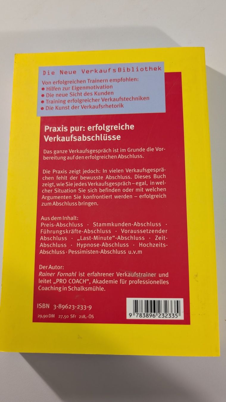 Livres: Abschlusstechniken im Verkauf – D'occasion à Baar par Arthur_Fooksayk 1