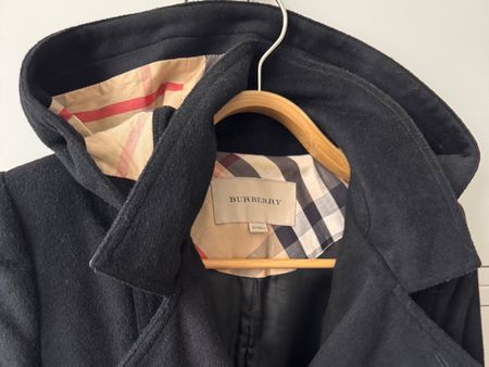 Burberry Damen Wollmantel, schwarz, Gr. 14Y / 156cm