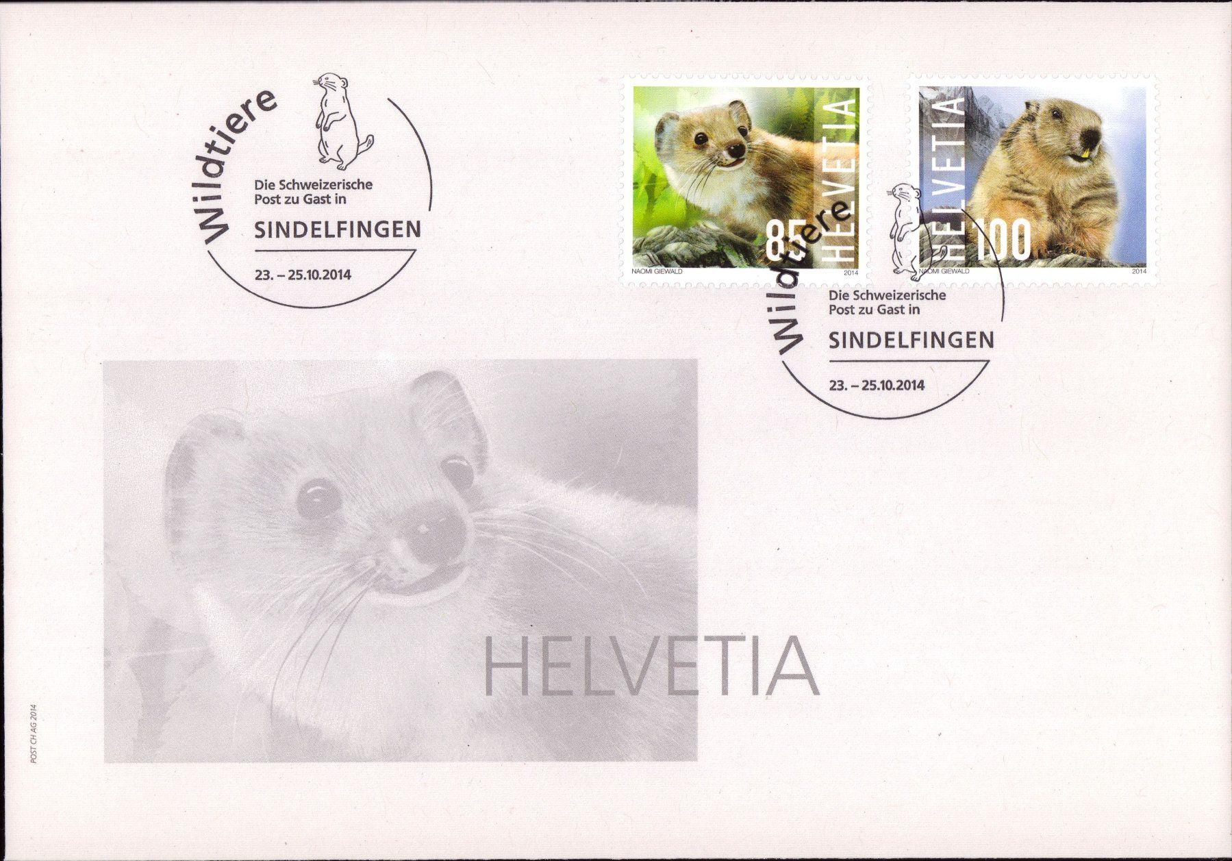Tutti i francobolli: 2014 FDC Wildtiere - Post zu Gast in Sindelfingen – Usato da Eggersriet venduto da stamp303
