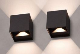 2 Akku Wandleuchten schwarz