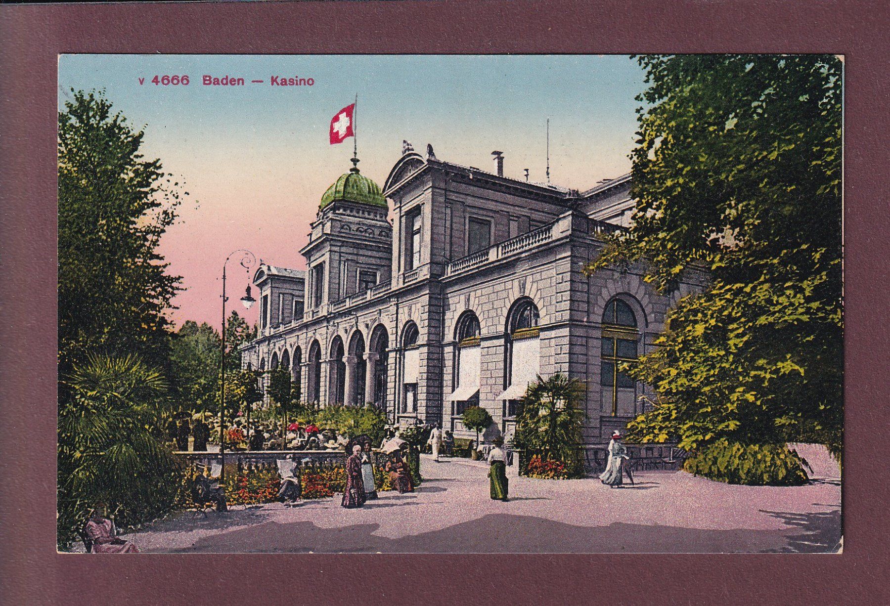 Cartoline postali: BADEN - Kasino - 1922 – Usato da Pully venduto da nicecards