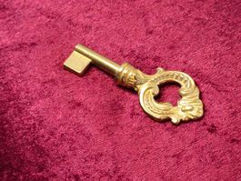 1 Möbel Hohl Schlüssel, 7cm, Messing - NEU (3660#MBS3)