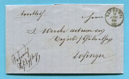 Faltbrief von Safenwyl nach Zofingen 1865
