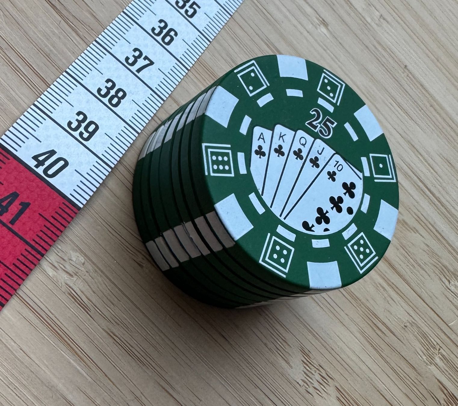 Tabacchi: grüner Pokerchips Grinder, green, Mühle – Nuovo e nell'imballaggio originale da Winterthur venduto da YaV 4