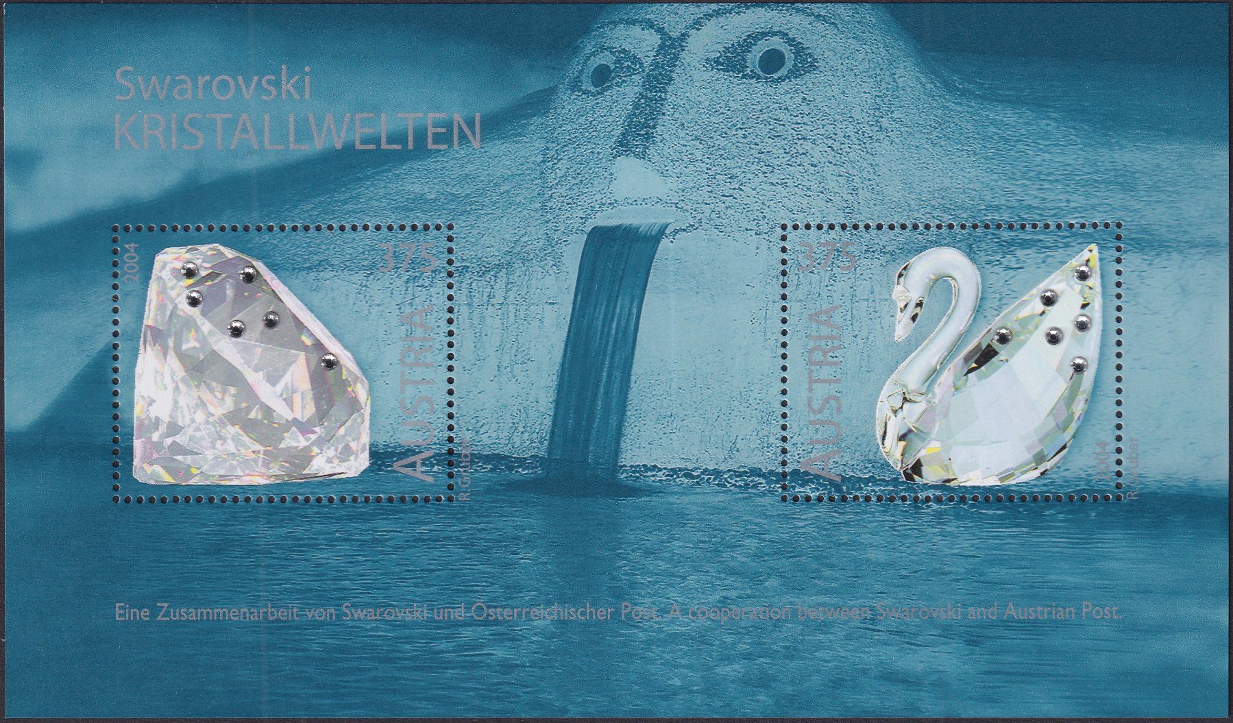 Alle Briefmarken: 2004: SWAROVSKI Kristallwelten Block postfrisch **. – Gebraucht aus Sursee von Luzernerraute