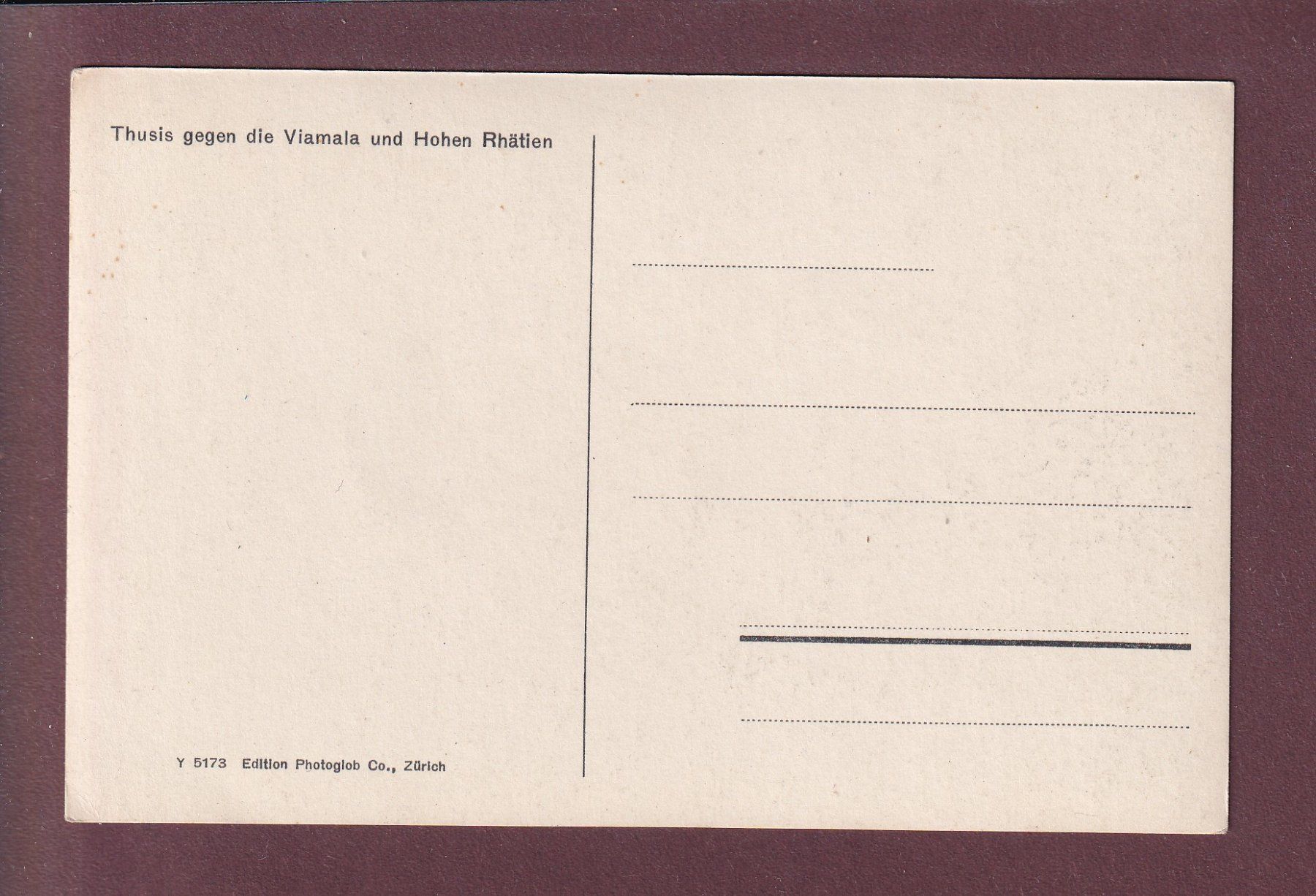 Cartoline postali: THUSIS - Viamala - Hohen Rhätien – Usato da Pully venduto da nicecards 1