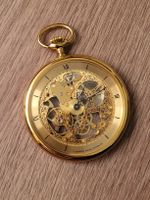 Goldene Skelett Taschenuhr, Handaufzug, Top Zustand!