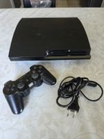Sony PlayStation 3 Slim (PS3) noire avec 1 manette et câble