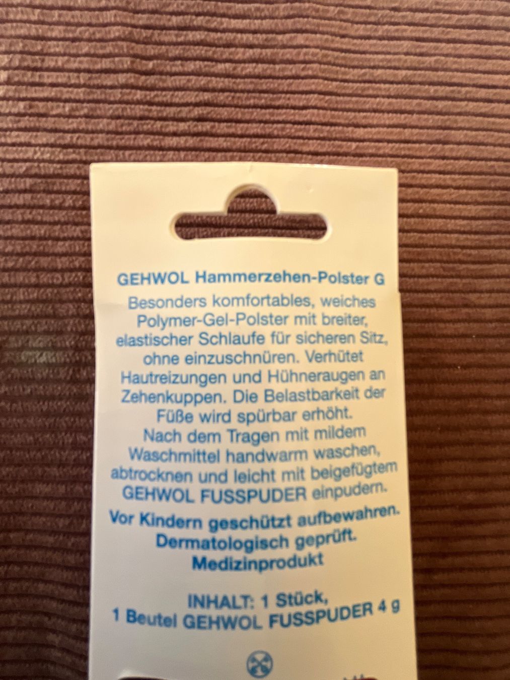 Pedicure: Hammerzehen - Polster G links mit Puder – Nuovo e nell'imballaggio originale da Nottwil venduto da Frontal 3