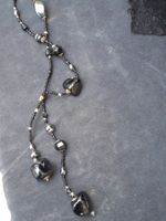 Luxus Modeschmuck Damen Halskette Achat Onyx Hematit 78 cm