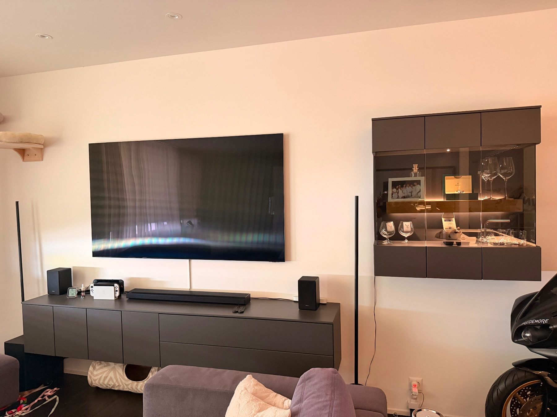 Mobili TV: Design Wohnwand - Schiefergrau 2 teilig – Usato da Zürich venduto da rotweristes 1