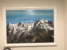 Oel Bild mit Eiger Mönch und Jungfrau