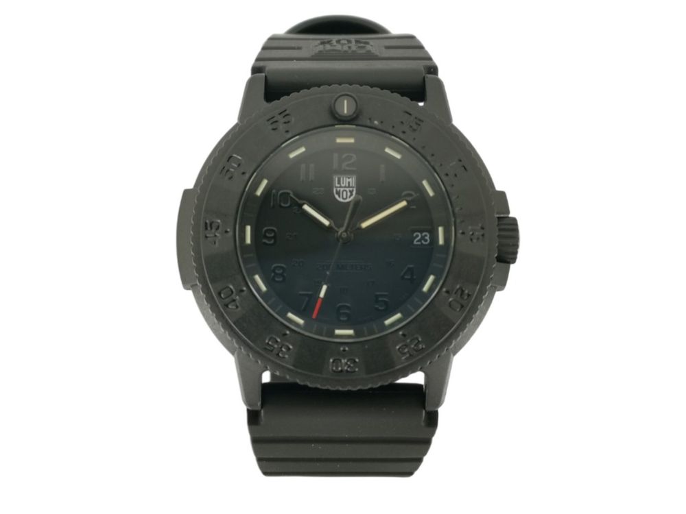 Luminox Uhrenarmband aus Polyurethan mit Edelstahlschließe in der Farbe Schwarz-Silber für die Serie Navy Seal 3500, Bandanstoß: 22mm, FP2401.20Q.1