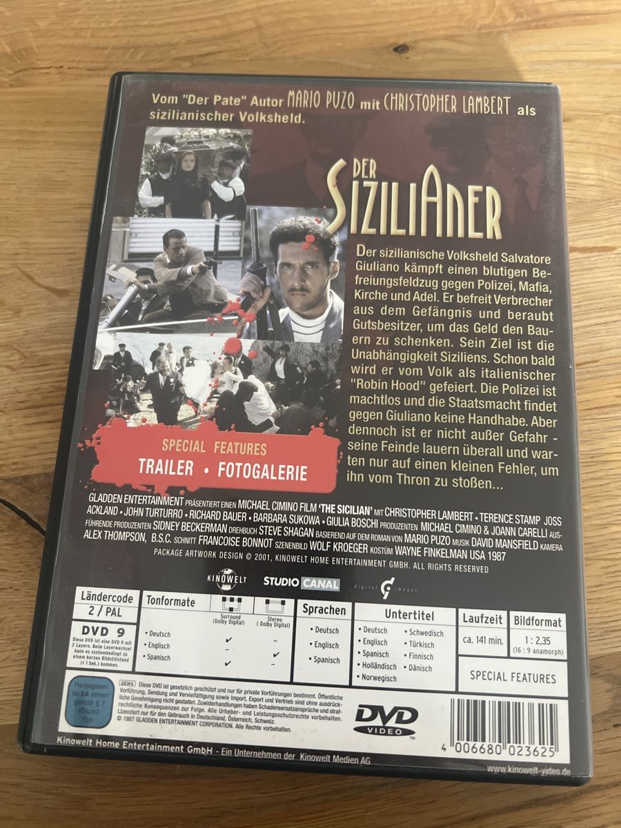 Tutti i DVDs: Der Sizilianer – Usato da Steffisburg venduto da balboa_76 1