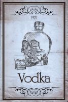Blechschild-VODKA 1925-BRAUN-GRAU