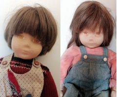 Puppen Geschwisterpaar - Mädchen ca. 45cm/Junge ca. 50cm
