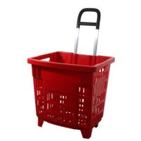 Hochwertiger Einkaufstrolli Einkaufskorb 55 Liter Farbe rot