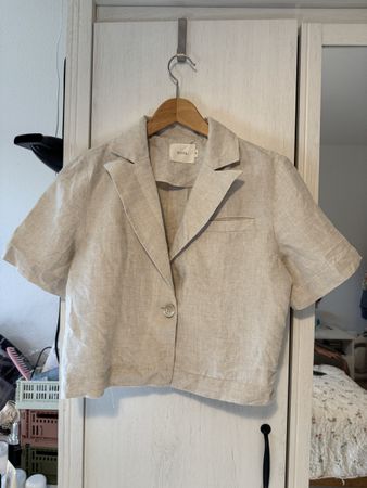 Nora linen short blazer