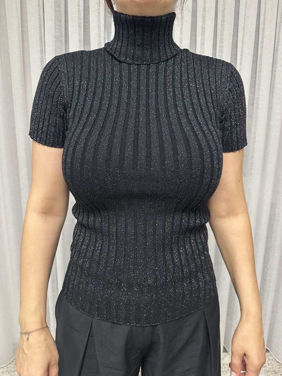 Guess Maglioni & Felpe: Guess Rollkragenpullover schwarz Glitzer kurzarm – Usato da Glattbrugg venduto da SMusic98