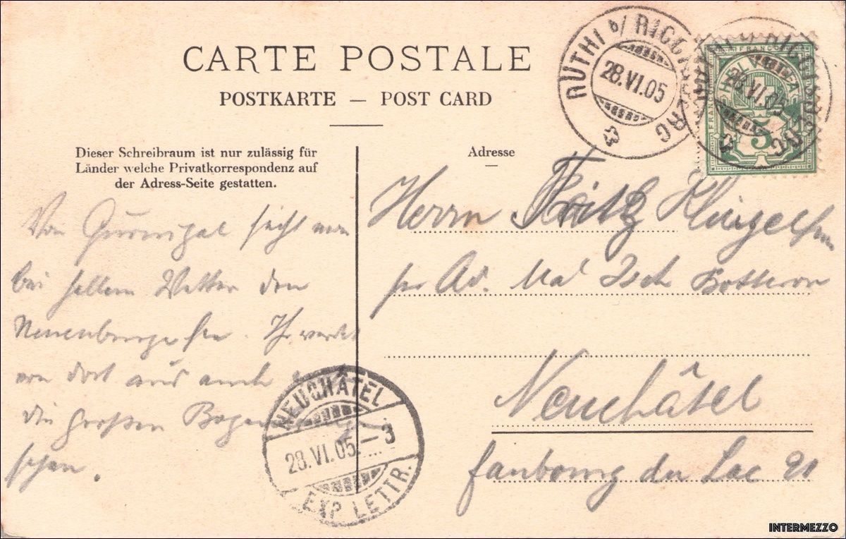 Cartoline postali: Dürrbach BE // Gurnigel // 1905 – Usato da Basel venduto da intermezzo12 1