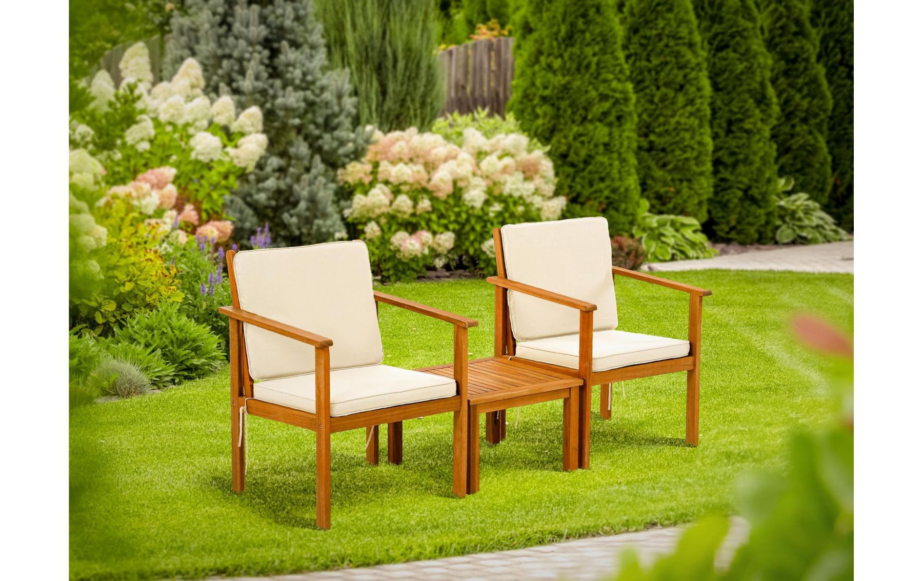 Set di tavolo e panche: Zwei Stühle und ein Tisch für Garten, Terrasse oder Balkon – Nuovo e nell'imballaggio originale da Bühler venduto da DealHaus_Ostschweiz 1