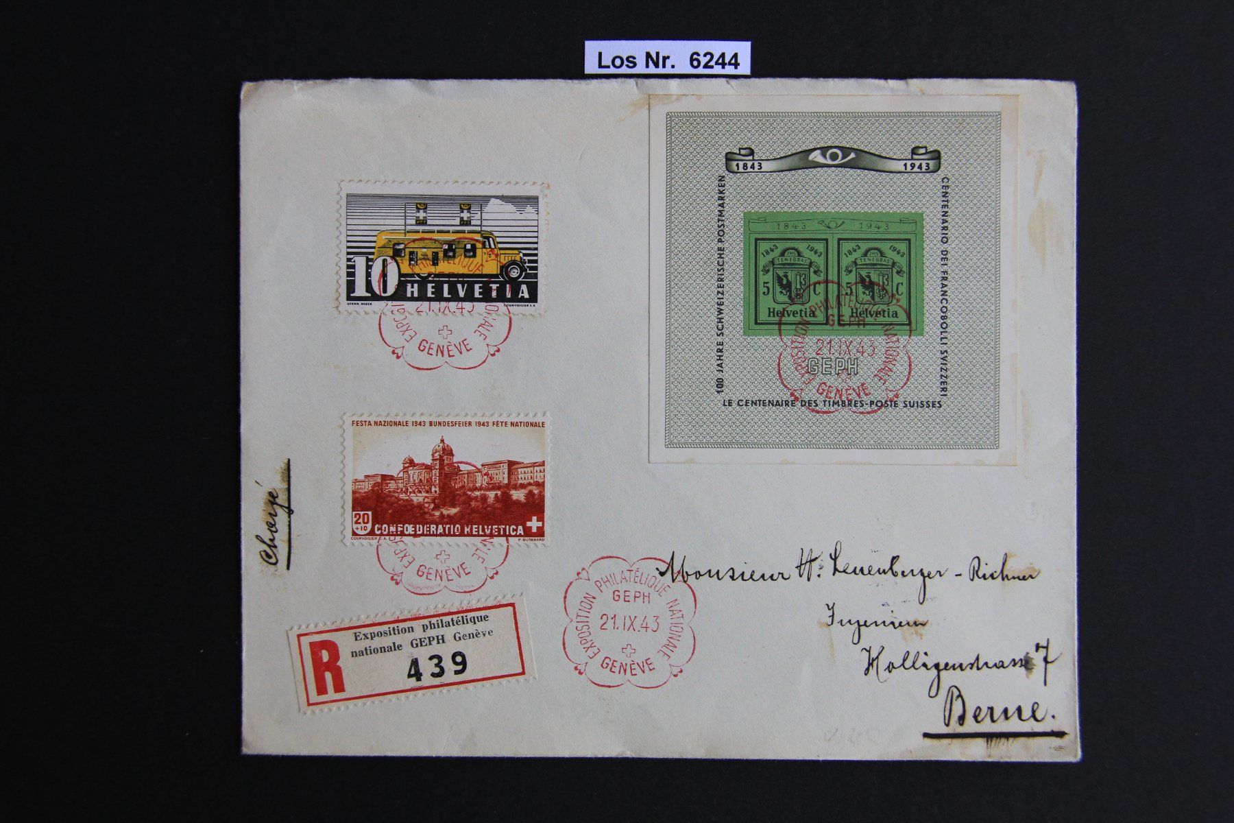 Tutti i francobolli: CH Brief mit Sonderstempel 1943                     Los 6244 – Usato da Volken venduto da jukon65