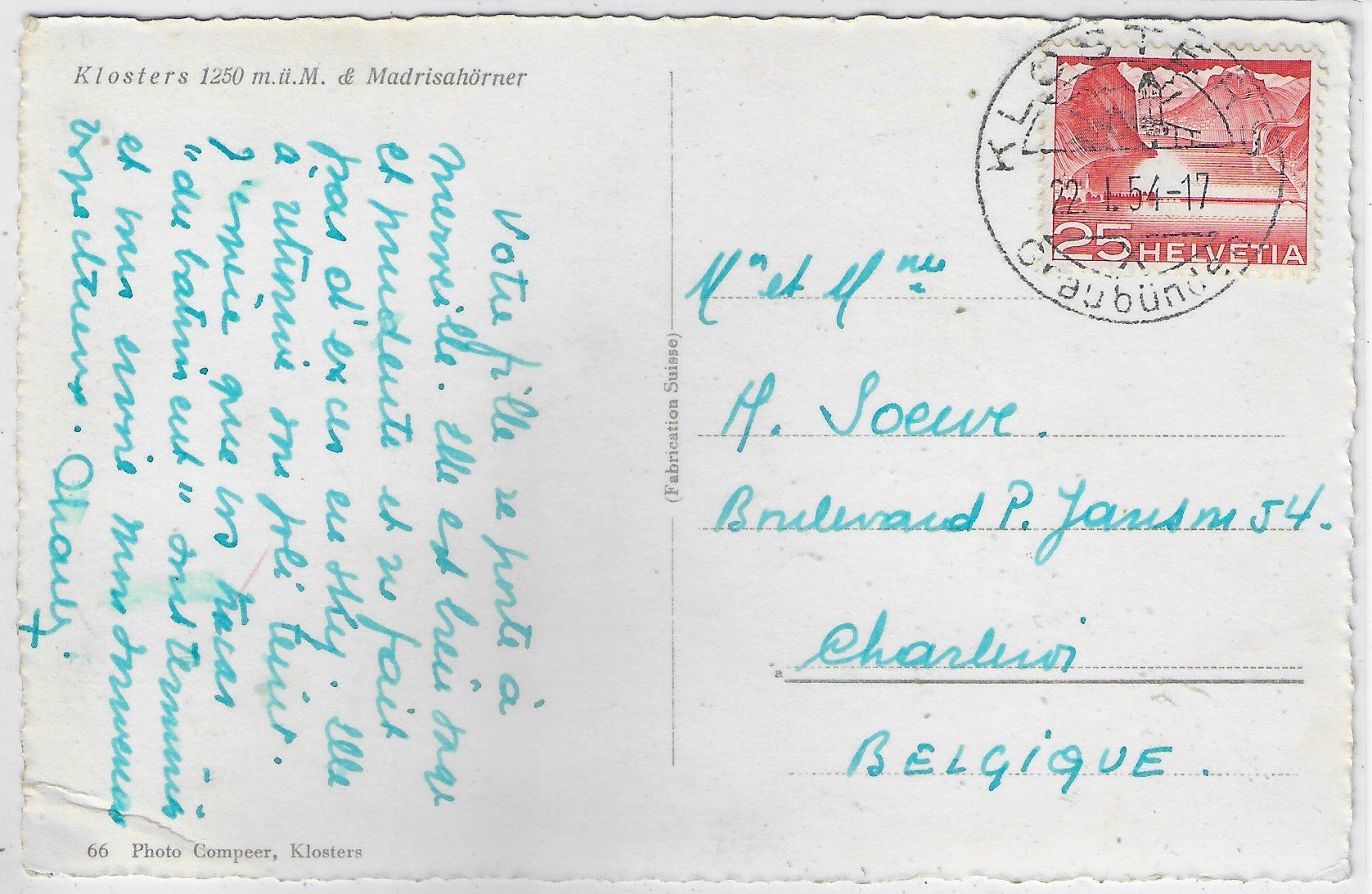 Cartoline postali: Klosters im Winter en hiver – Usato da Ettingen venduto da Kartenplanet 1
