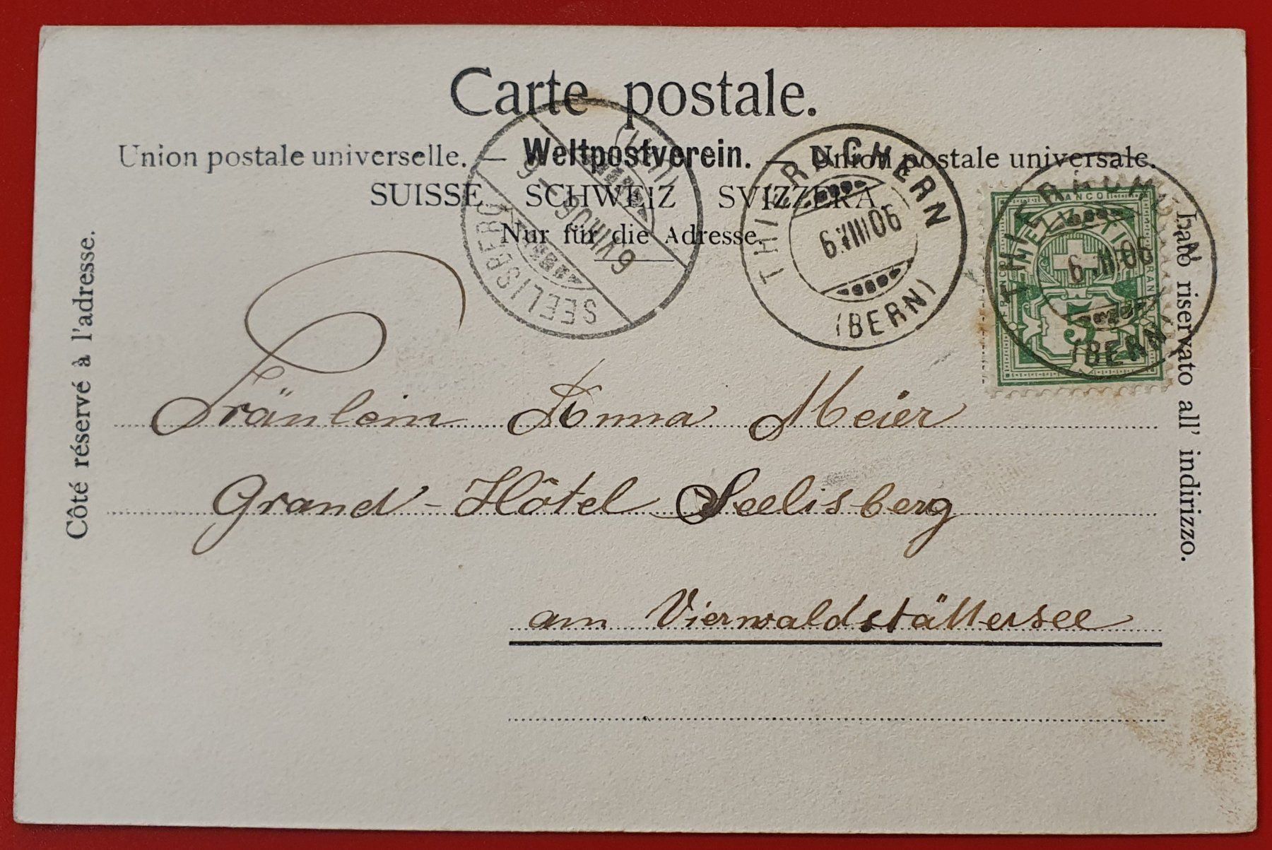 Ansichtskarten: Thun - Hauptstrasse 1906 – Gebraucht aus Kreuzlingen von Rschweiz1 1