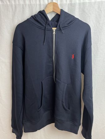 Pull à capuche zippé Ralph Lauren bleu marine 