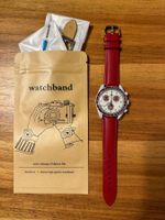 Lederarmband Rot Glatt  - MoonSwatch - Omega Swatch