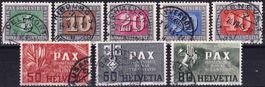 1945, PAX Kurzserie Nr. 262-269, gestempelt und fehlerfrei.
