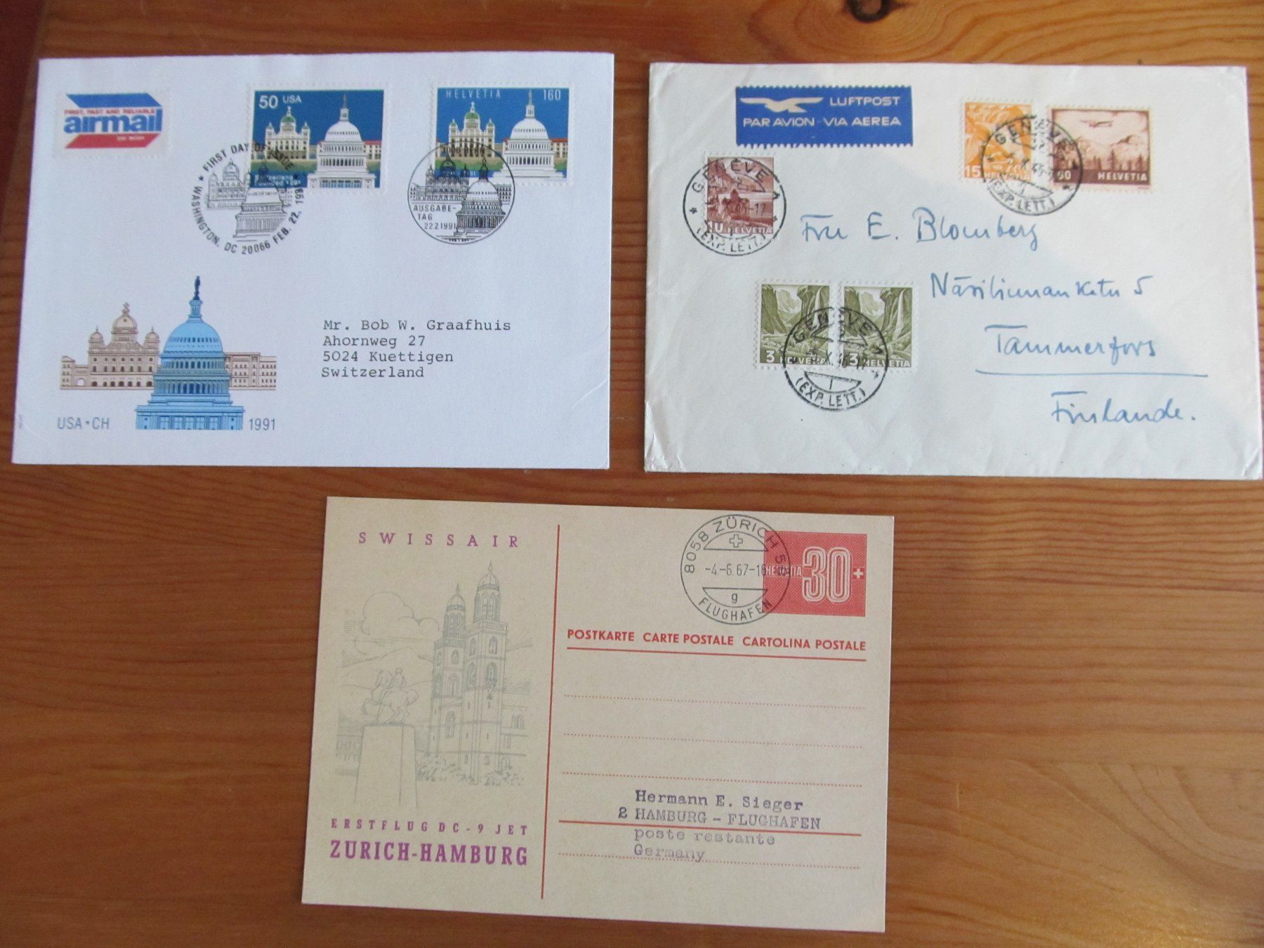 Tutti i francobolli: 1Lot(3Stck) FLUGPOST – Usato da Emmenbrücke venduto da Luzern1947