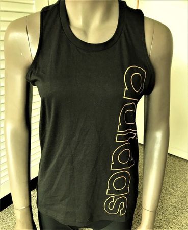 Schwarzes Adidas Tank Top mit Goldprint, Gr.S 36-38 100% BW