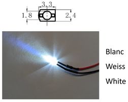 kit 5 LED 1.8mm 6-12V Blanc Weiss