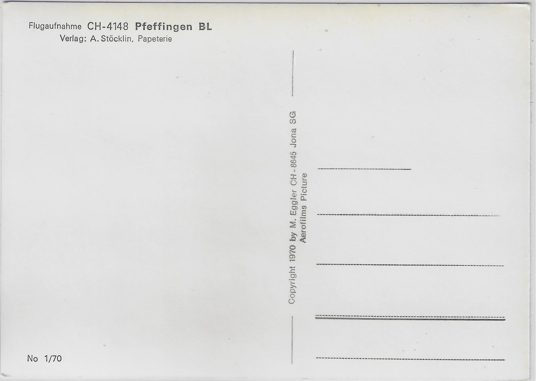 Cartoline postali: Flugaufnahme Pfeffingen BL – Antico da Ettingen venduto da Kartenplanet 1