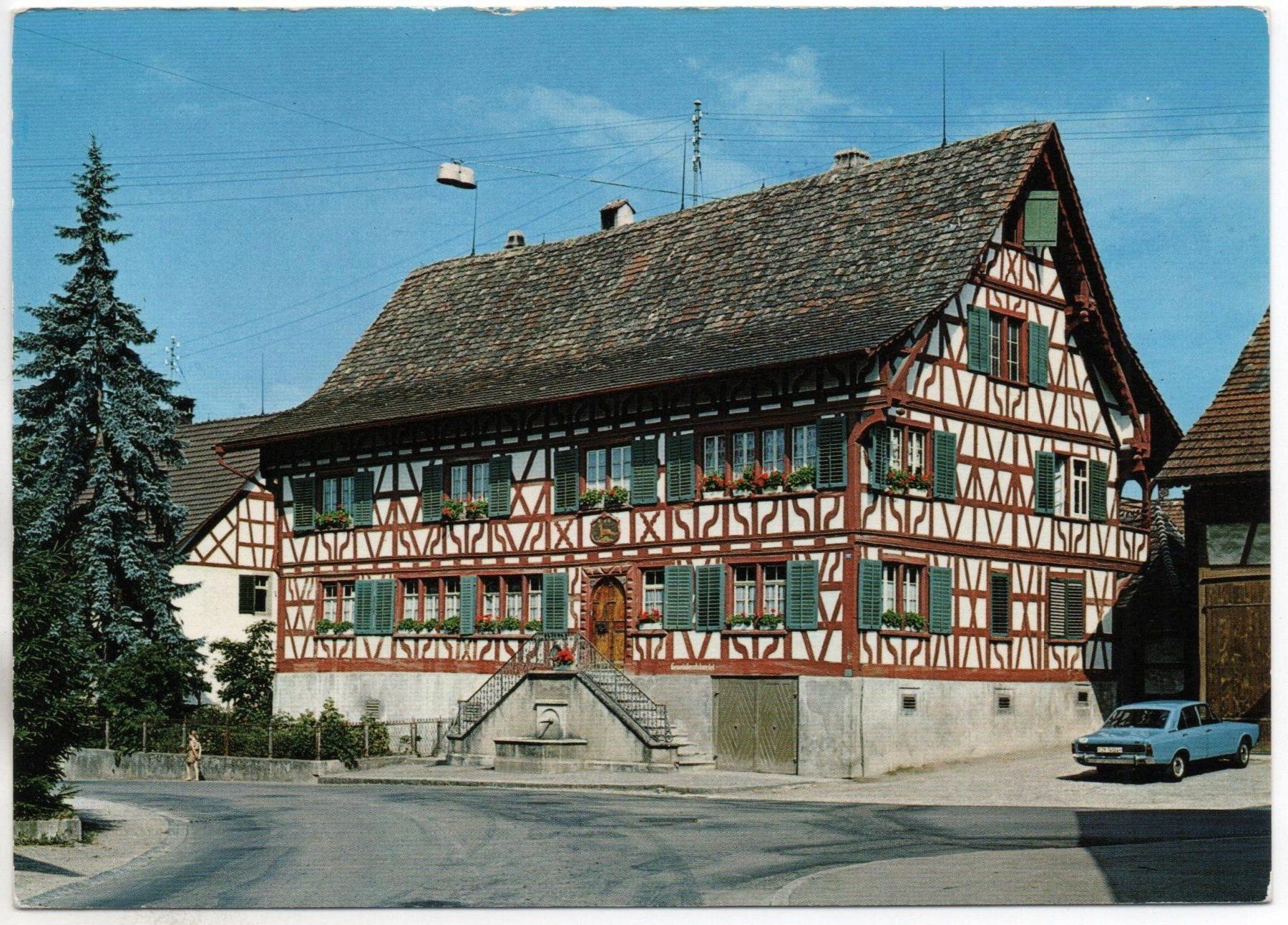 Cartoline postali: MARTHALEN ZH Gemeindehaus Hirschen, Auto – Nuovo (secondo la descrizione) da Jona venduto da philajona