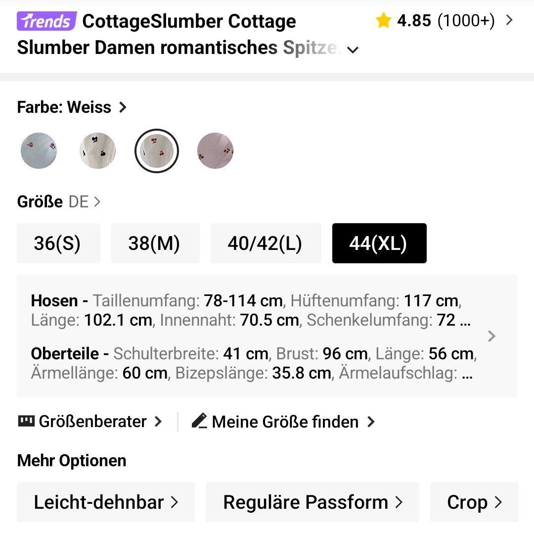 Negligees & Pigiami: Süsses Kirsch-Pyjama Set - 44 - Coquette Style – Nuovo (secondo la descrizione) da Thalwil venduto da VitaMini 4