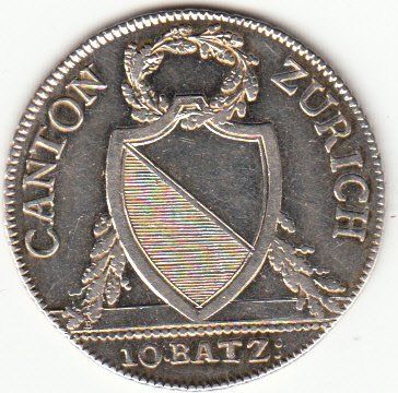 Tutti le monete: Zürich -- 10 Batzen 1812 -vz – Usato da Gossau SG venduto da Gallus00