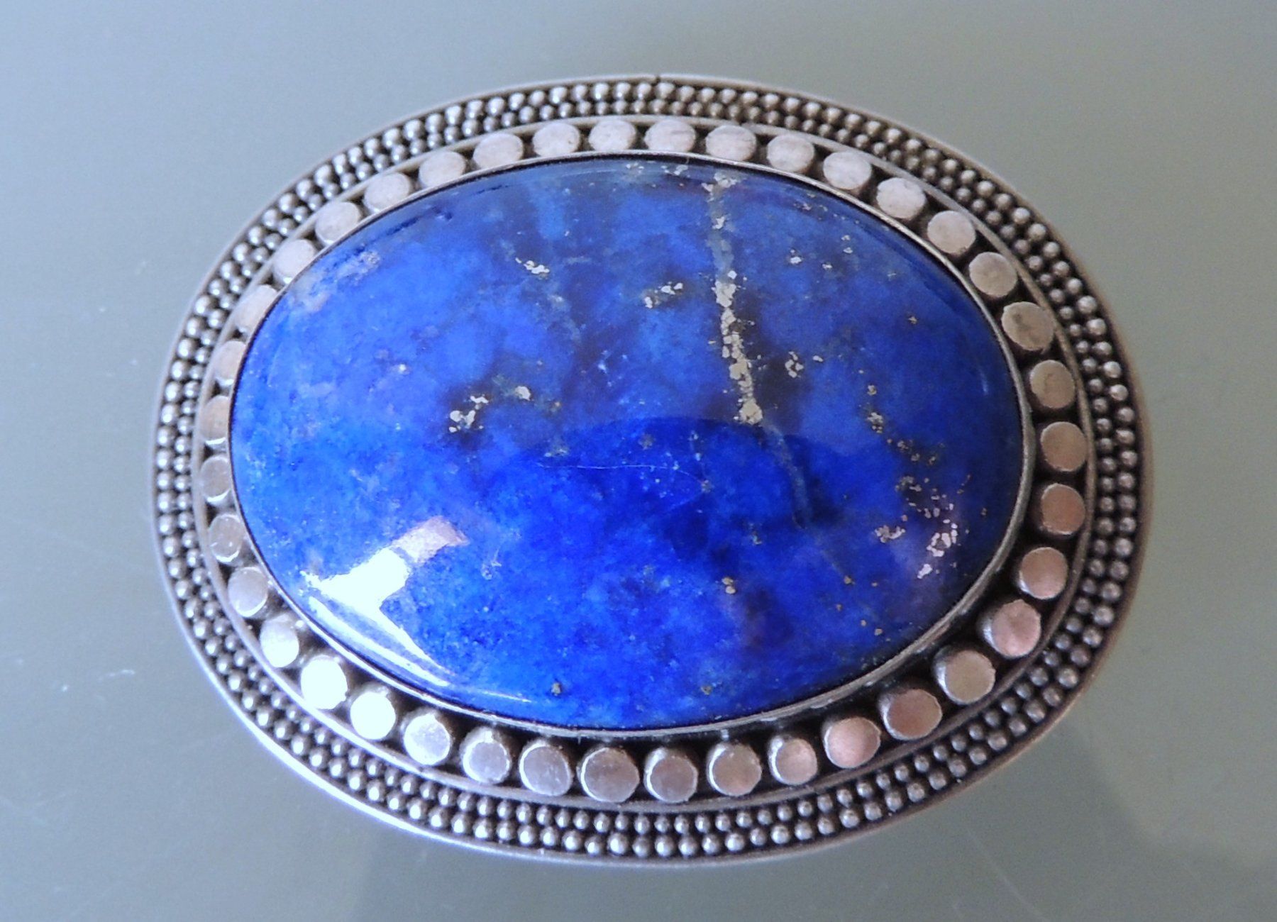Spille & Fermagli: Silber 925 Lapislazuli Brosche 40 x 32 mm – Usato da Waldenburg venduto da schaller707