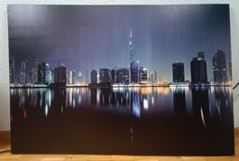 Wandbild Skyline Stadt bei Nacht