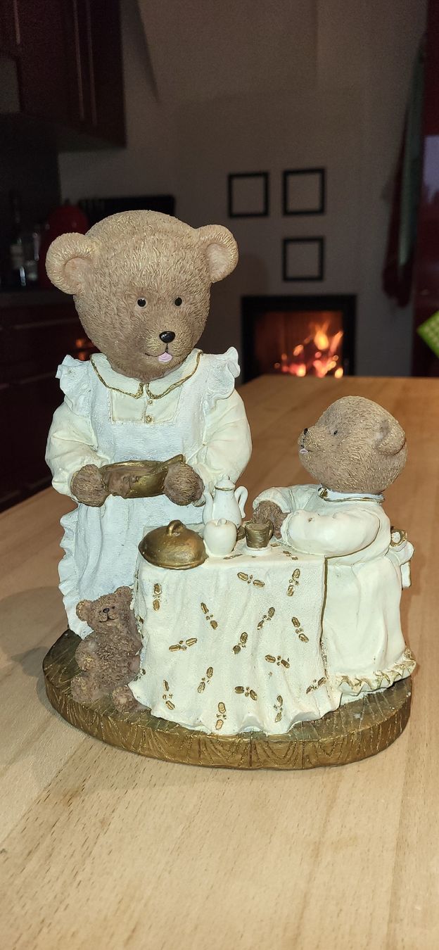 Statuette: Deko Teddy Frau mit Mädchen – Usato da Schweizersholz venduto da fuchs06